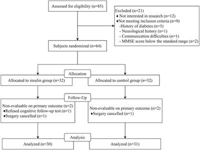 Efficacy and safety of intranasal insulin on postoperative cognitive dysfunction in elderly patients after laparoscopic radical resection of colorectal cancer: a double-blind pilot study